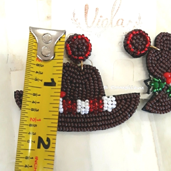 Christmas Seed Bead Cowboy Hat NEW - Picture 7 of 8